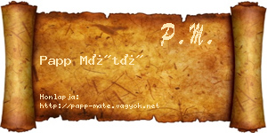 Papp Máté névjegykártya