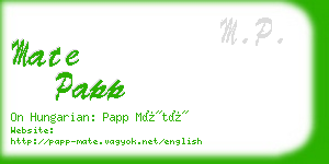 mate papp business card